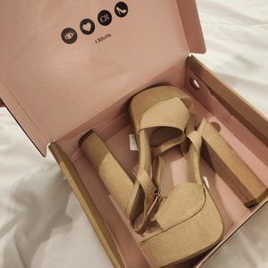 CR nude suede heels (size 6)
